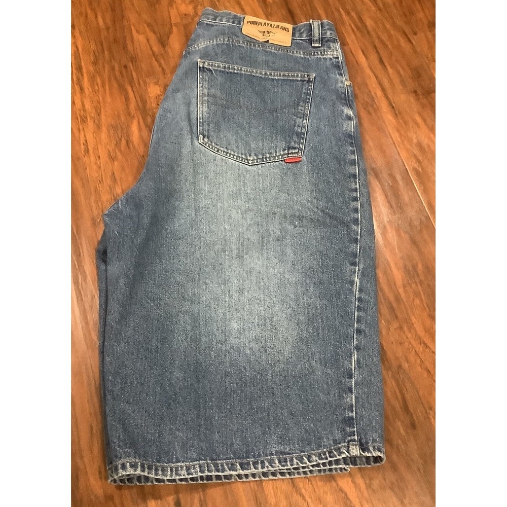 Vintage Pure Playaz The Original Mens Blue Denim Jean Shorts Size 40